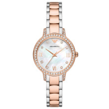 Emporio Armani AR11499 Cleo Mother of Pearl Dial Two Tone Ladies Watch