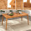 Casart Outdoor Wooden Long Dining Table 170 x 90cm Rectangular Patio Table with Umbrella Hole 7