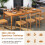 Casart Outdoor Wooden Long Dining Table 200 x 90cm Rectangular Patio Table with Umbrella Hole 4