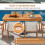 Casart Outdoor Wooden Long Dining Table 170 x 90cm Rectangular Patio Table with Umbrella Hole 5
