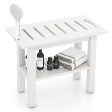 Shower Bench for Inside Shower Waterproof HDPE Bath Stool-White