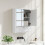 Casart Wall-Mounted Bathroom Cabinet with Mirror Double Door Storage Cabinet 7
