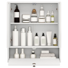 Wall-Mounted Bathroom Cabinet with Mirror Double Door Storage Cabinet