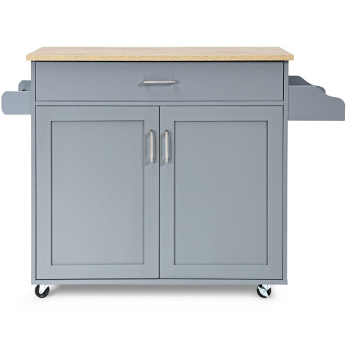 Casart Kitchen Island Cart Rolling Storage Trolley Cart w/ Lockable Rubber Casters 2
