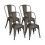Casart Set of 4 Stackable Dinning Chairs Industrial Metal Bar Stools w/ Removable Backrest 3