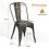 Casart Set of 4 Stackable Dinning Chairs Industrial Metal Bar Stools w/ Removable Backrest 4