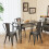 Casart Set of 4 Stackable Dinning Chairs Industrial Metal Bar Stools w/ Removable Backrest 5