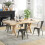 Casart Set of 4 Stackable Dinning Chairs Industrial Metal Bar Stools w/ Removable Backrest 2