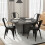 Casart Metal Dining Chair Set of 4 Indoor Stackable Kitchen Chairs-Black Grey 3