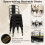 Casart Metal Dining Chair Set of 4 Indoor Stackable Kitchen Chairs-Black Grey 6
