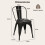Casart Metal Dining Chair Set of 4 Indoor Stackable Kitchen Chairs-Black Grey 2