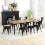 Casart Metal Dining Chair Set of 4 Indoor Stackable Kitchen Chairs-Black Grey 4
