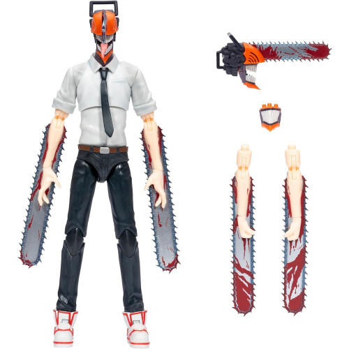 Total Anime Chainsaw Man - Figura da 6,5 pollici con Testa e Braccia Alternative e Bocca Intercambiabile 1