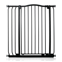 (Negro mate, 80cm - 89cm) Safetots Barrera Extra Alta de Tope Curvo para Bebés