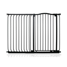 (Negro mate, 125cm - 134cm) Safetots Barrera Extra Alta de Tope Curvo para Bebés