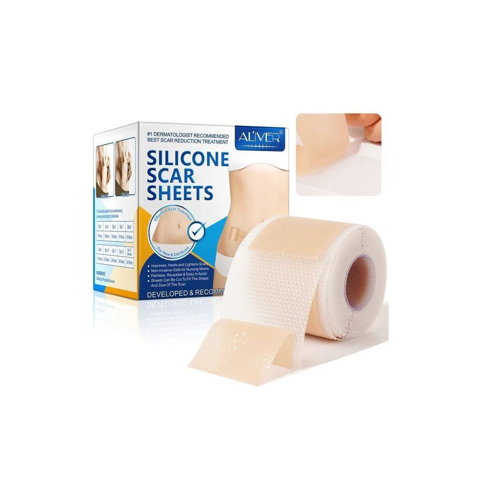 Aliver Medical-Grade Silicone Scar Removal Tape Â 4Cm X 300Cm Roll Â Professional Treatment For Surgical, Keloid, Burn & Acne Scars