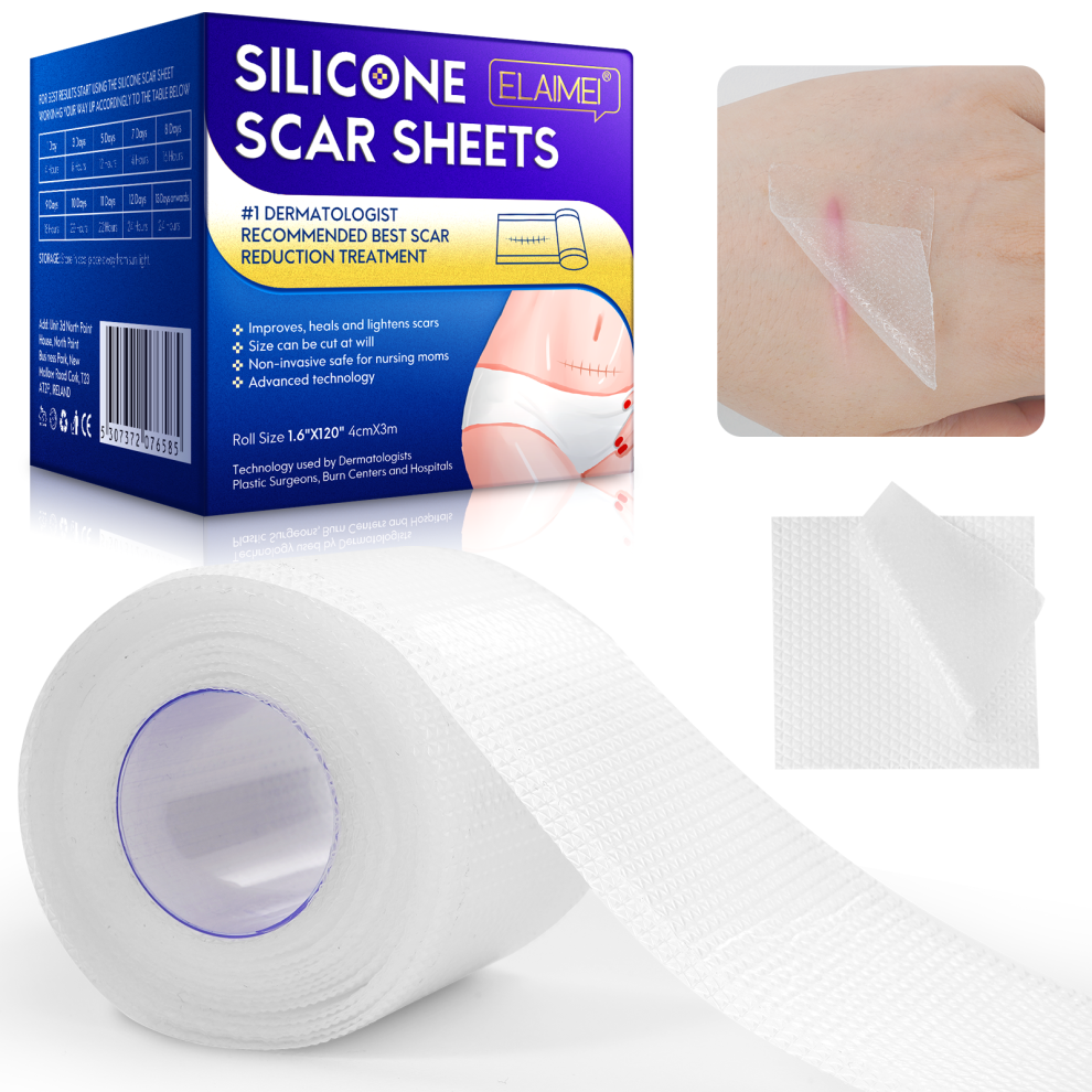 Elaimei Medical Grade Silicone Scar Tape Â Scar Removal Sheets For C-Sections, Surgery & Cosmetic Treatment