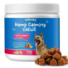 Worafy Dog Calming Chews with Hemp – 150 Anxiety Relief Treats for Dogs – Peking Duck Flavour, Natural Stress & Relaxation Support