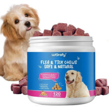 Worafy Flea & Tick Soft Chews for Dogs – Natural Chicken Flavour Treats – Pest Defence Supplement Solution