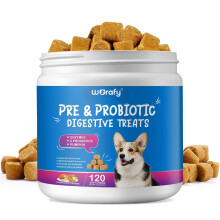 Worafy 120 Daily Pre & Probiotic Dog Chews – Peking Duck Flavour, Digestive Health & Gut Support Supplement