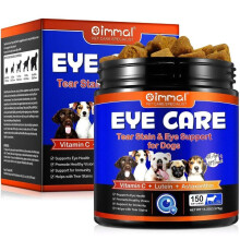 Oimmal Eye Care & Tear Stain Soft Chews for Dogs with Vitamin C– 150 Beef-Flavored Eye Support Treats