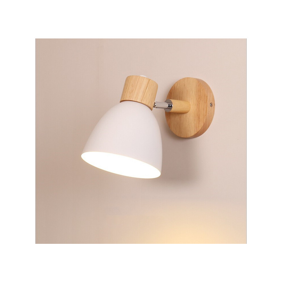 Applique Da Muro Moderna In Legno Nordico Applique Da Parete Vintage Retrò Per Soggiorno Bar Caffetteria Camera Da Letto Interna Bianca-image