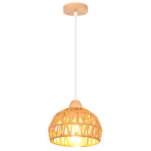20CM Retro Pendant Light Hemp Rope Braided Pendant Light Modern Indoor Ceiling Lamp for Bedroom Entrance Hallway Bar