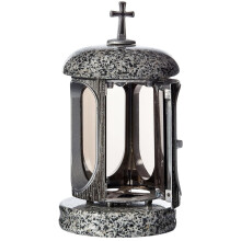 (Grey) Large Granite Memorial Lantern Funeral Cemetery Grave Ornaments