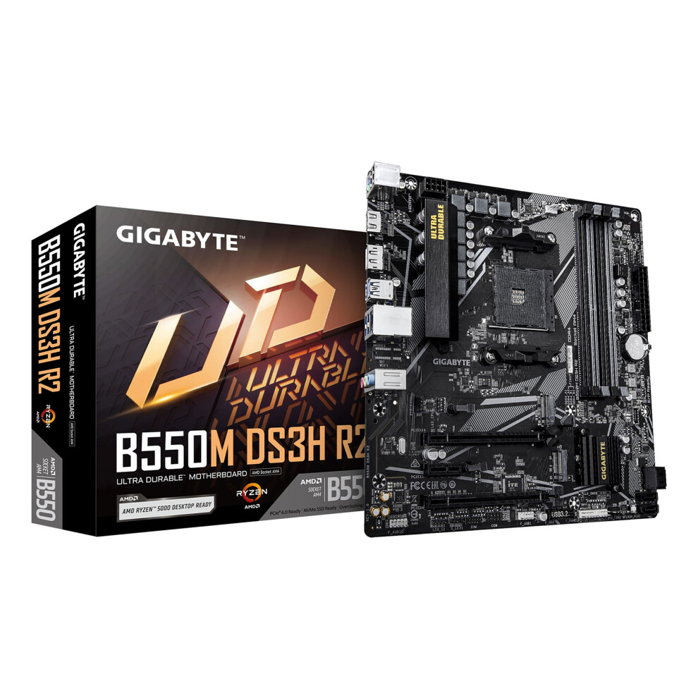 Gigabyte B550m Ds3h R2 Motherboard - Amd Ryzen 5000 Cpus, 5+3 Phases Vrm, Up To 4733Mhz Ddr4 (O.c.), 1Xpcie 4.0 + 1Xpcie 4719331870454