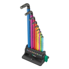 Wera 950/9 Hex-Plus Multicolor 3 6 pans interiores Juego de llaves macho acodadas 1.5 mm, 2 mm, 2.5 mm, 3 mm, 4 mm, 5 mm, 6