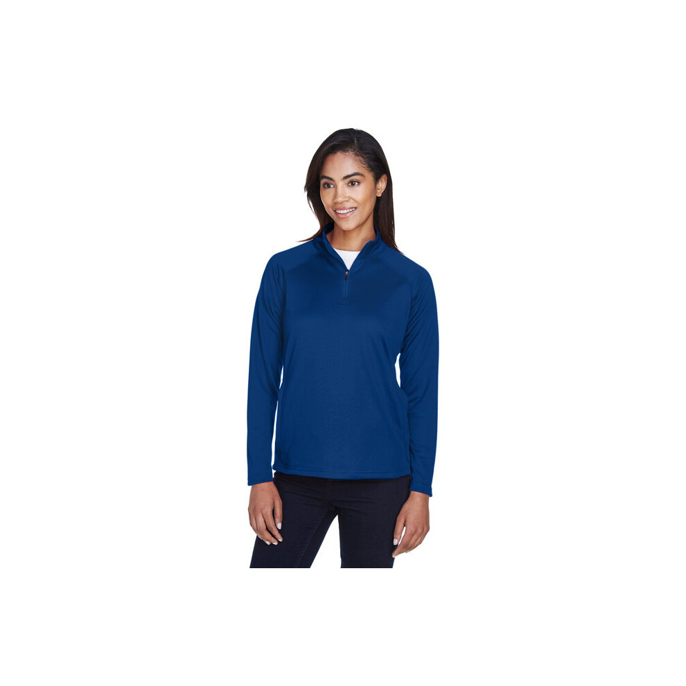 Damen Stretch Tech-Shell Compass Viertelrei Verschluss - Dk Grau Meliert - S (D0102H7Y5LP)-image