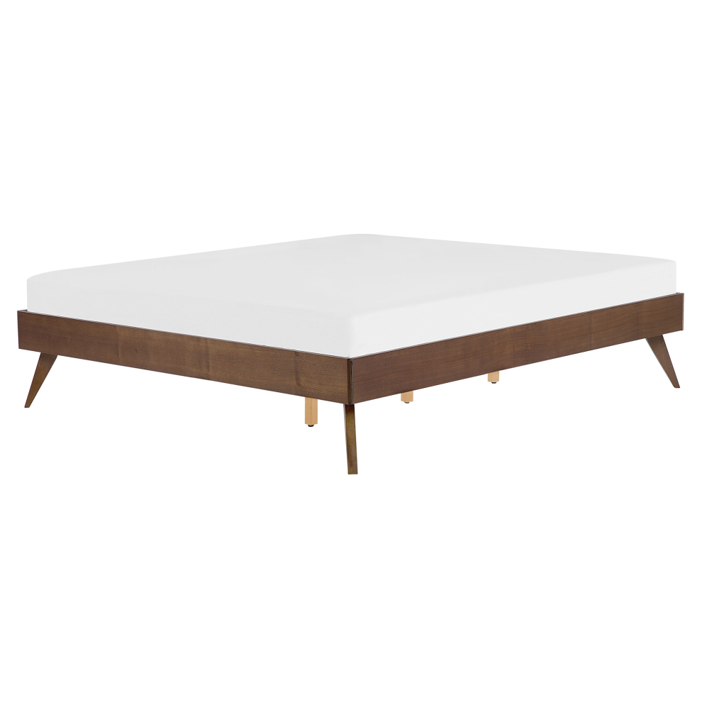Bed without Headboard BERRIC 160 x 200 cm (EU King Size) Dark Ash Wood