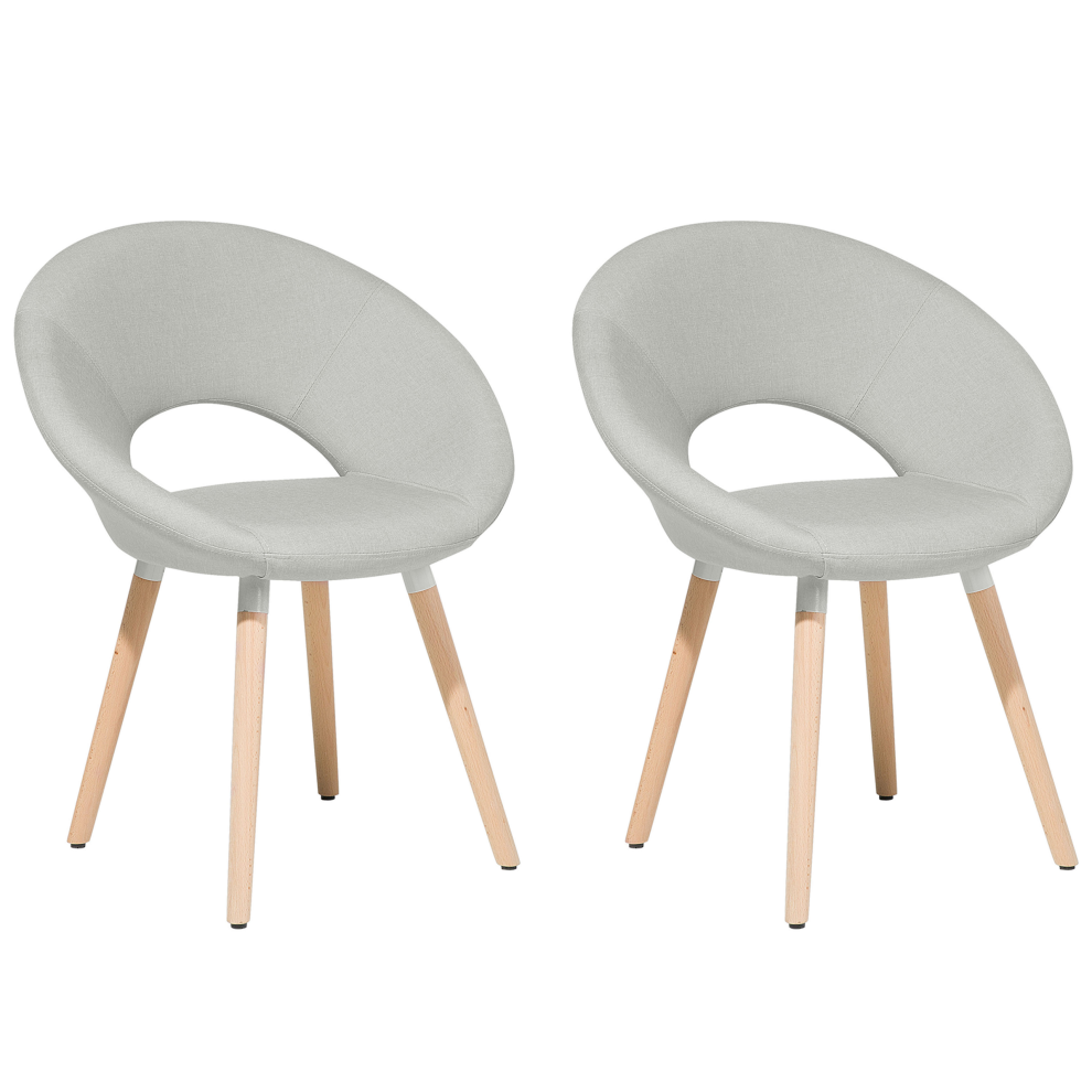 Set of 2 Dining Chairs ROSLYN Light Grey