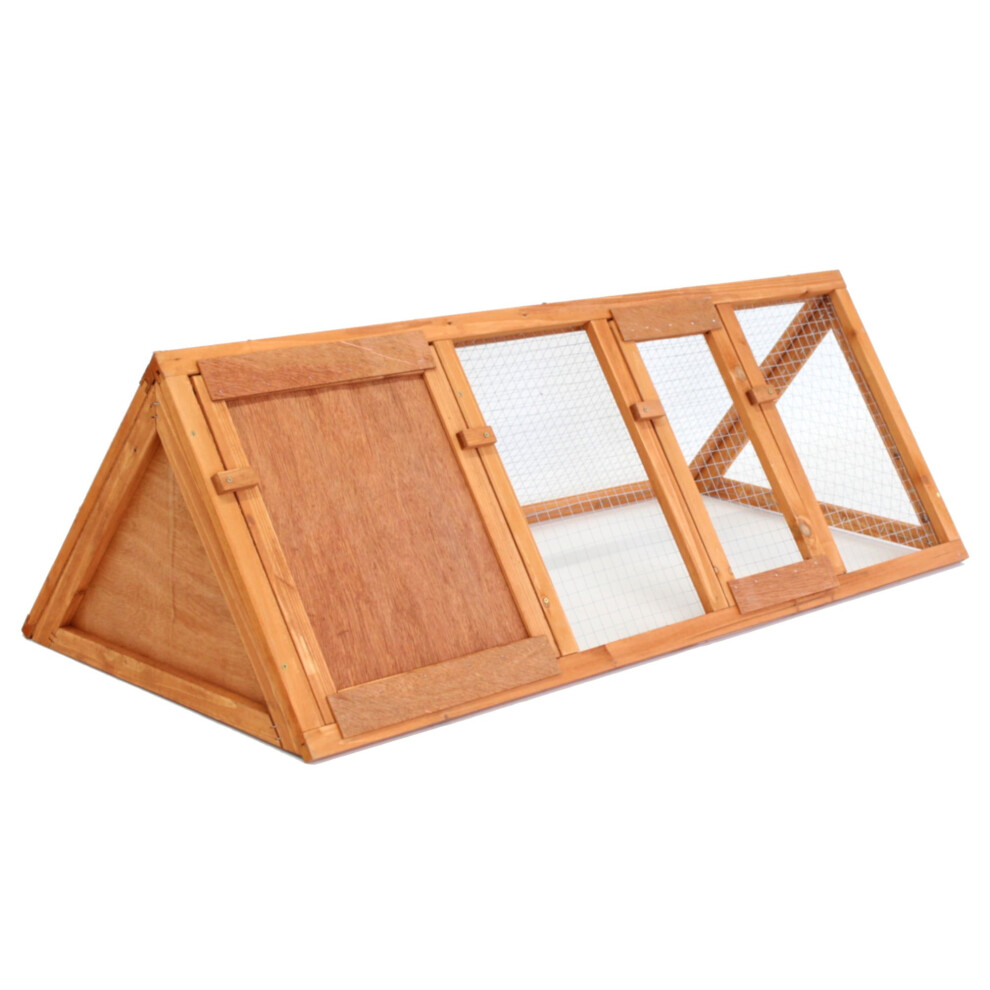 Oypla Wooden Outdoor Triangle Rabbit Guinea Pig Pet Hutch Run Cage