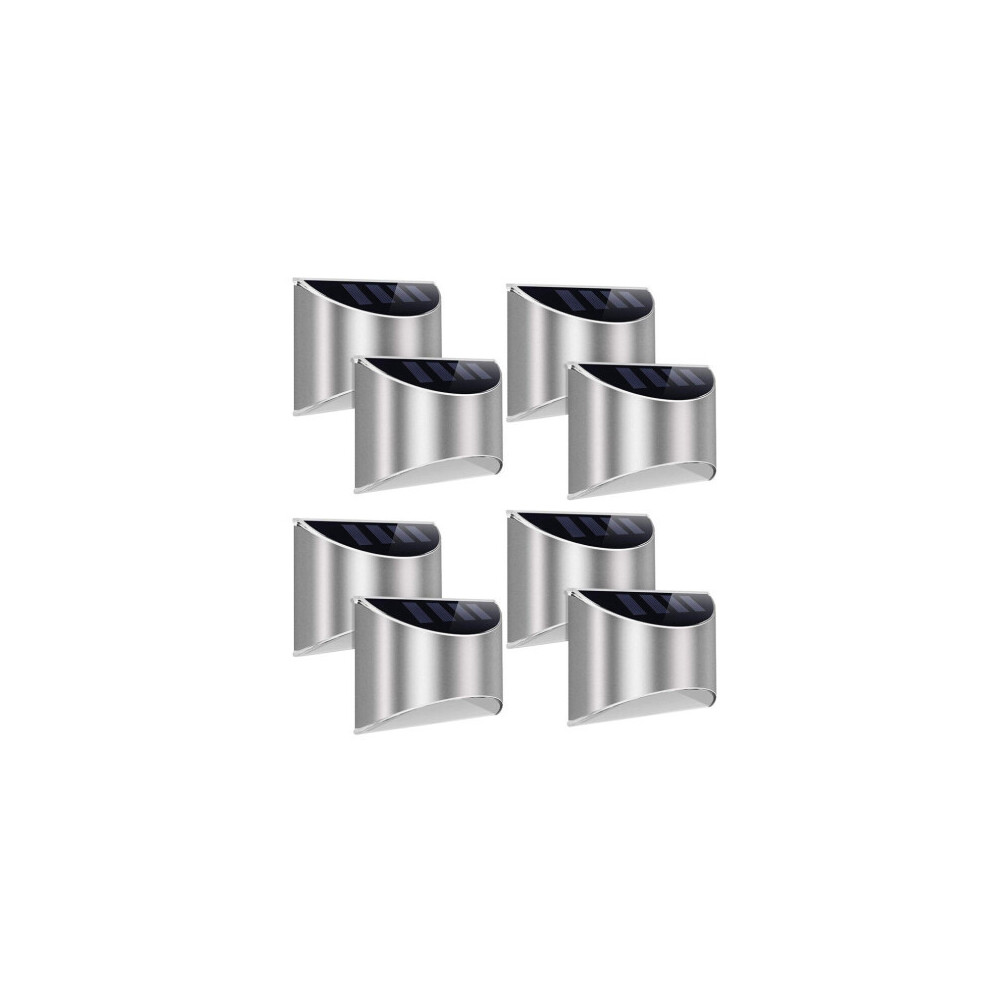 8Pc LED Solar Power Garden Fence Lights Wall Light Patio Outdoor Security Lamps UK