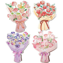 (As show, One size) 4 Sets Mother's Day Greeting Cards Wish Cards Greeting Card Gift with Envelopes Mixed Style