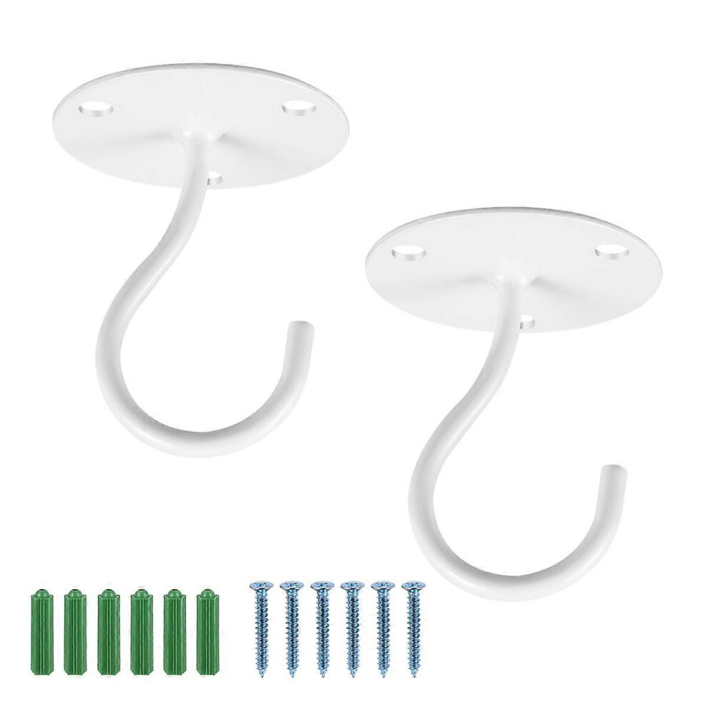(As Show, One Size) Yardwe 2 Pcs Overhead Hooks Cabinet Wardrobe Hooks Porch Lantern Mosquito Net Ceiling Hooks Small Elephant Trunk Shaped Hooks (Whi 6974185855509