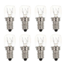 (As show, One size) 8pcs Oven Light Bulb 25w Appliance Light Bulb E14 Base Microwave Lamp Bulb