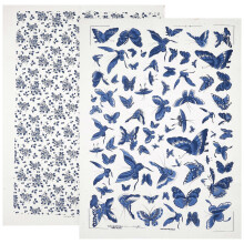 (As show, One size) 2 Sheets Pottery Underglaze Paper Ceramic Decals Pottery Ceramics Clay Transfer Paper Decor