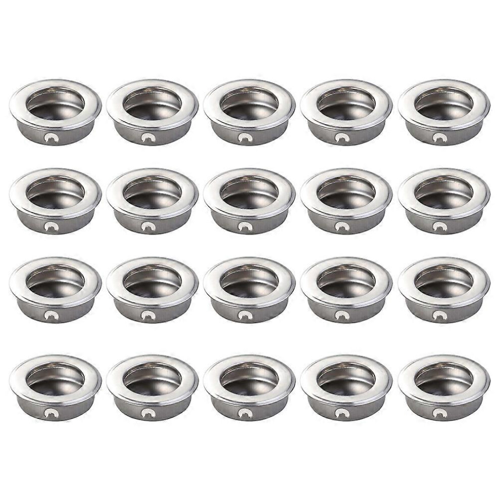 (As show, One size) 20Pcs 35mm Flat Stainless Steel Recessed Flush Pull Finger Insert Sliding Door Handle Cabinet Pulls Drawer-image-OPC-PGVPZ8S-NEW