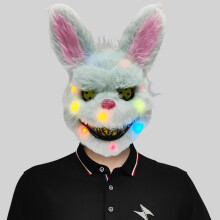 (Glowing Bunny) Playful Lightup Colorful Animal Masks Including Rabbit Bear And Wolf For Halloween Parties Gatherings And Festive