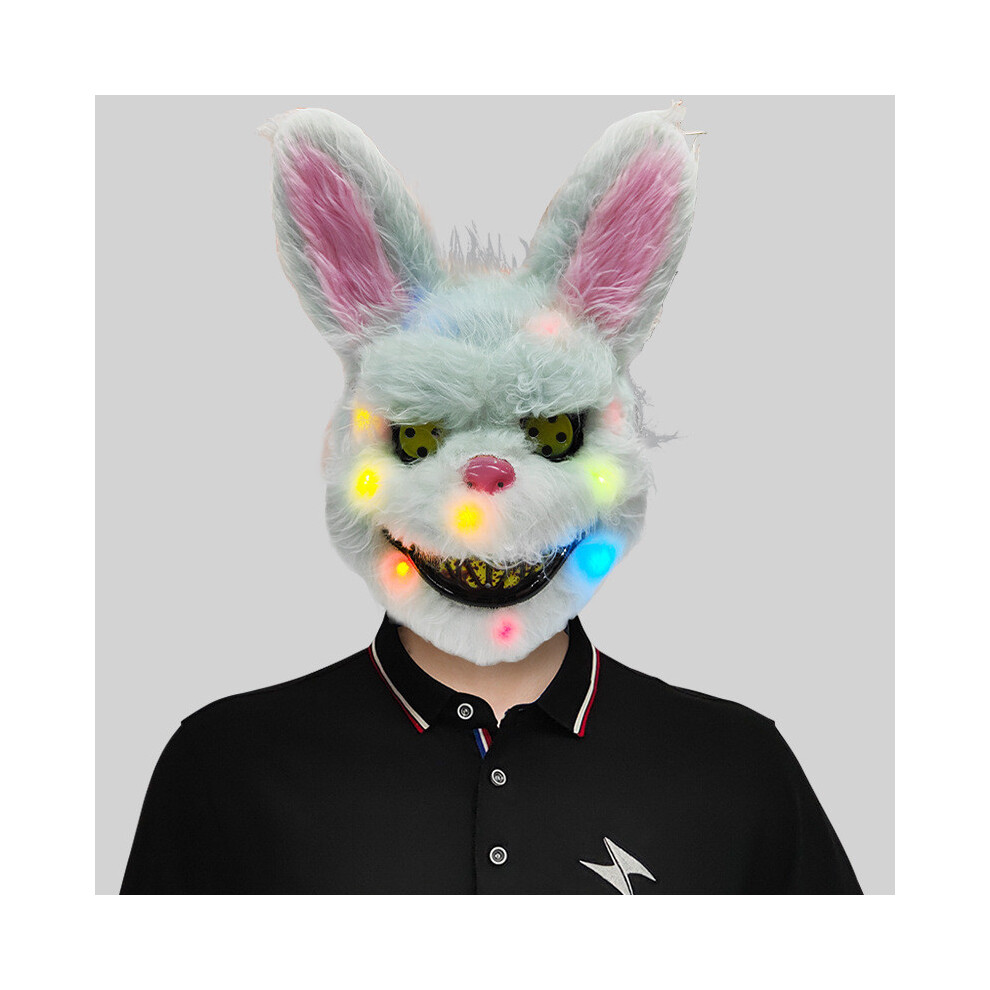 (Glowing Bunny) Playful Lightup Colorful Animal Masks Including Rabbit Bear And Wolf For Halloween Parties Gatherings And Festive
