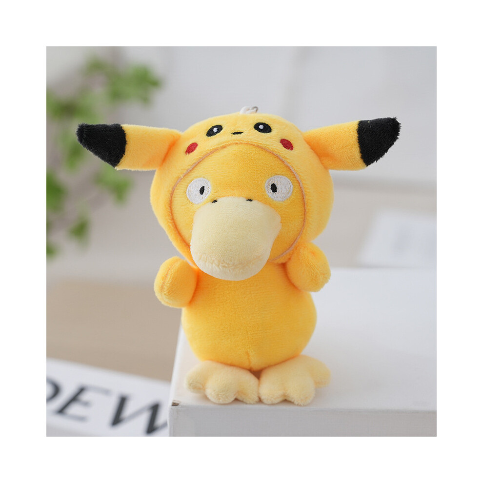 (Pikachu) Cute Duck Fluffy Plush Keychain Adorable Stuffed Animal Bag Ornament Hanging Gift