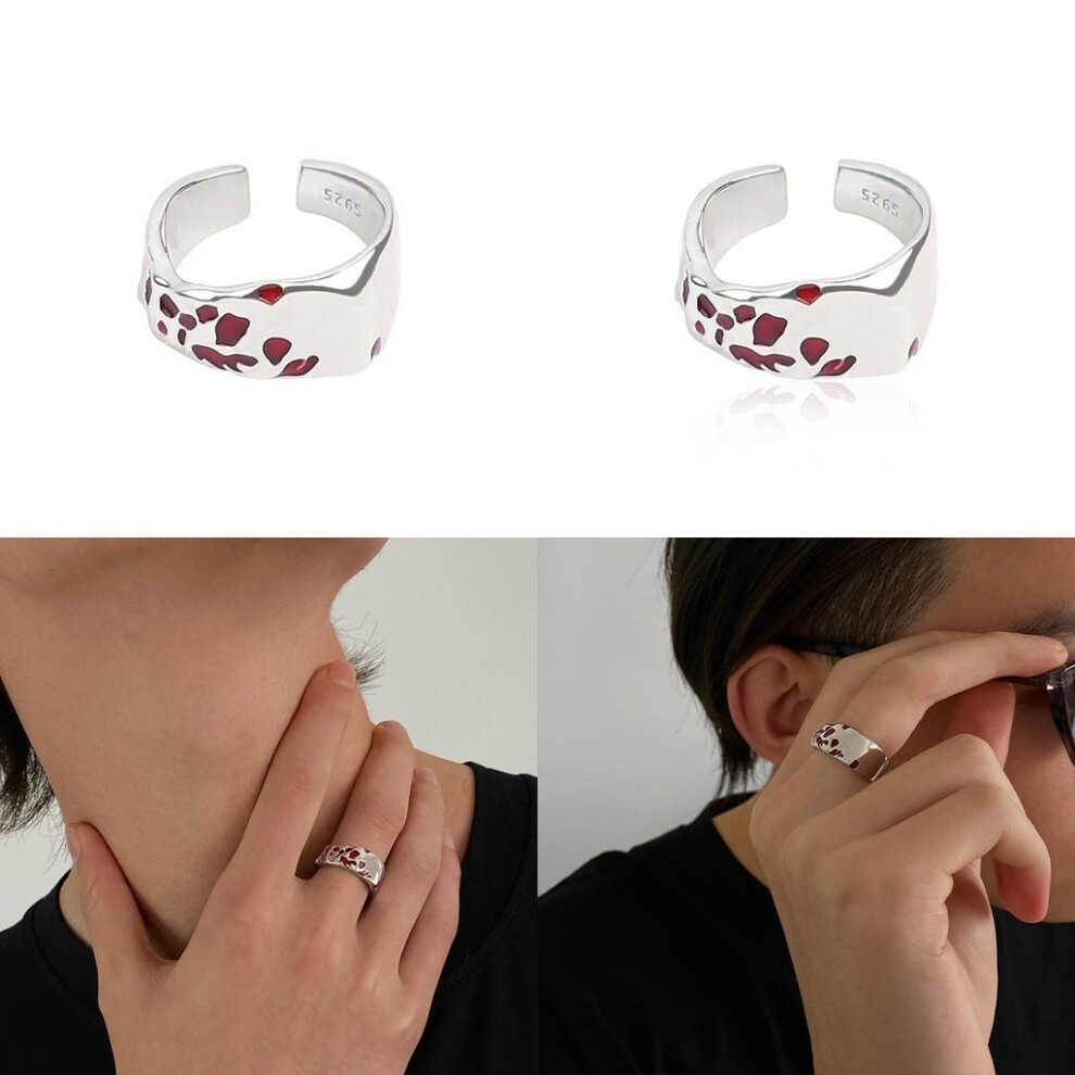 Red Spotted Elegant Drip Glaze Ring For Women Chic Copper Fashion Accessory Adjustable-image-OPC-PGVQS7F-NEW