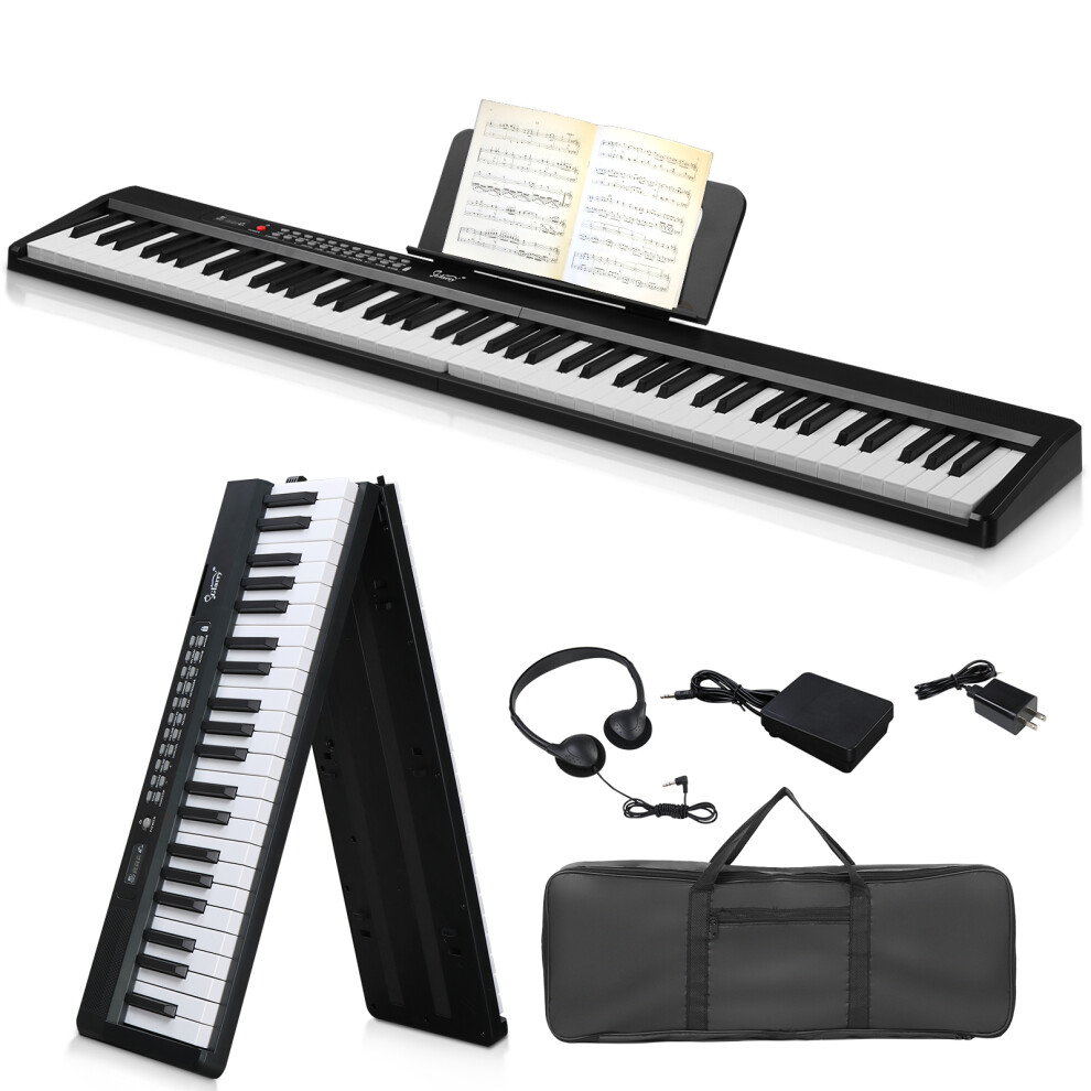 Folding Piano 88 Keys Full Size Semi-Weighted Keyboard with MIDI,New