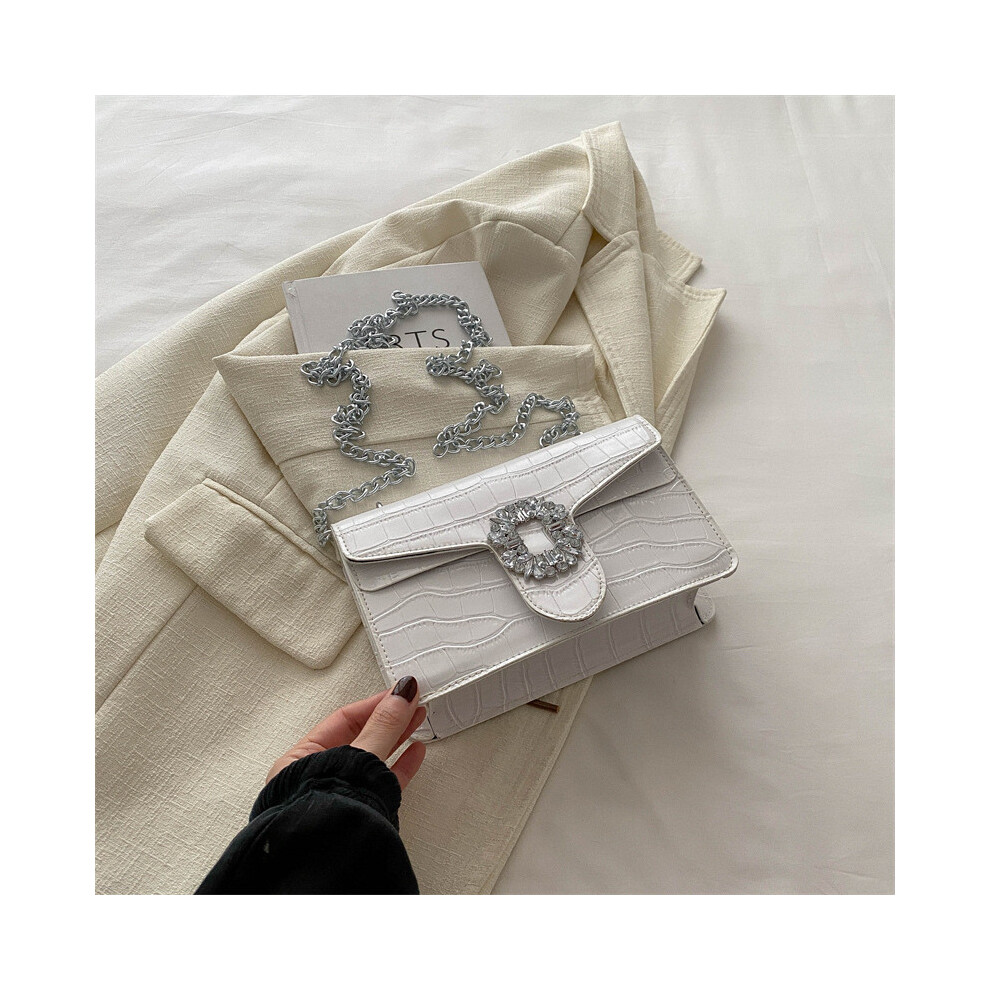 (White) Closure Magnetic Classy Medium Square Bag With Inner Pocket For Daily Wear-image-OPC-PGVR6F8-NEW