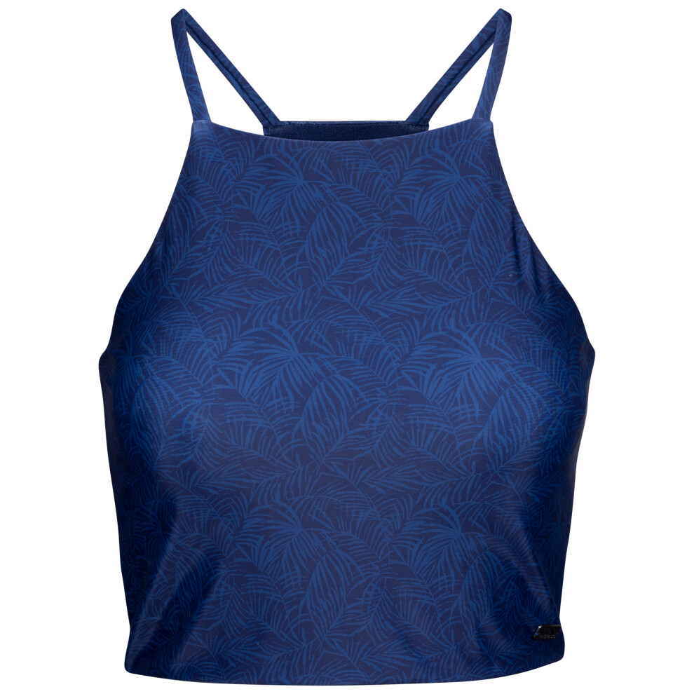 (10, Palm Leaf Print) Trespass Womens Swim Crop Racer Top Harlow
