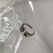 (J2250) Inspired Ins Stylish Heart Pattern Five Point Star Ring In Eye Catching Pink Green And