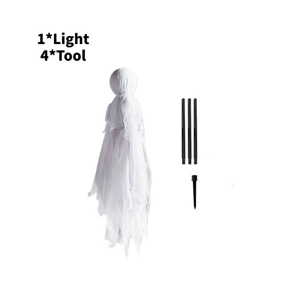 (White) Light Up Halloween Witches Ghost Decoration Voice Light Outdoor Activationlamp