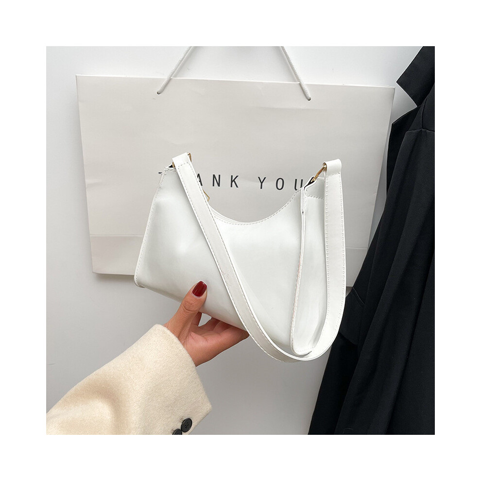 (White) New Underarm Chic Bag French Minimalist Style Quilted Small Handbag